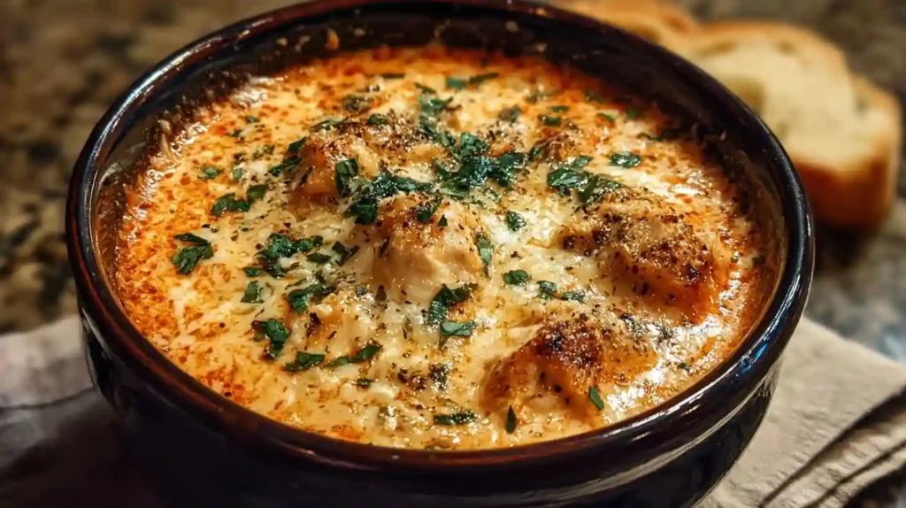 Crock Pot Creamy Chicken Parmesan Soup