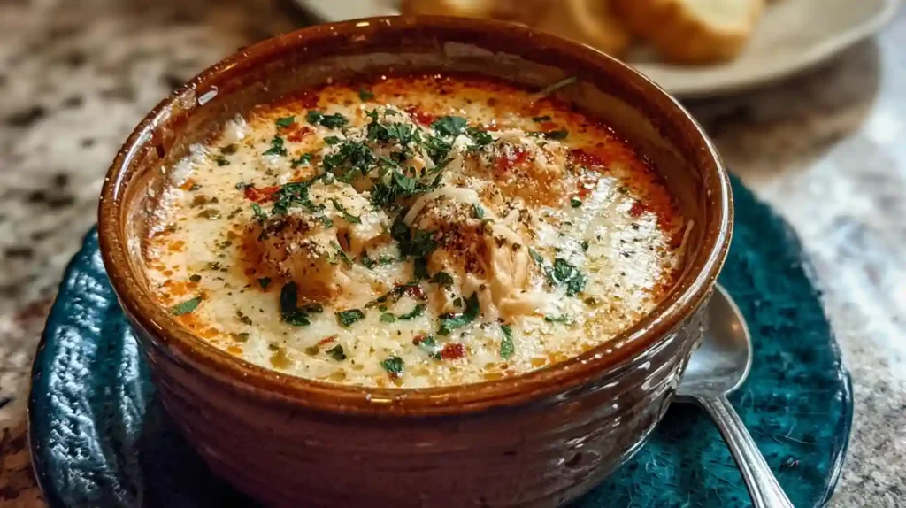 Crock Pot Creamy Chicken Parmesan Soup