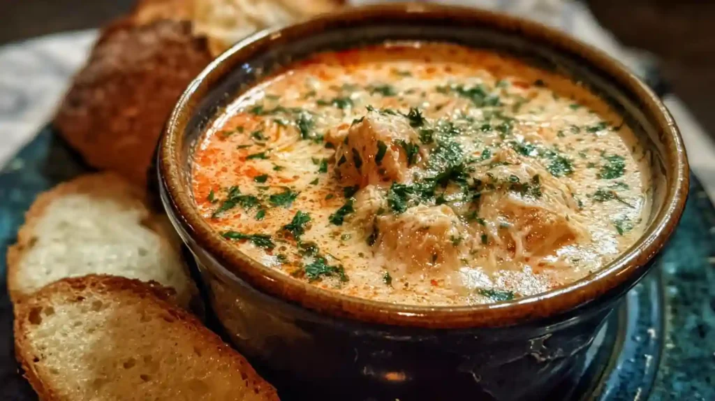 Crock Pot Creamy Chicken Parmesan Soup