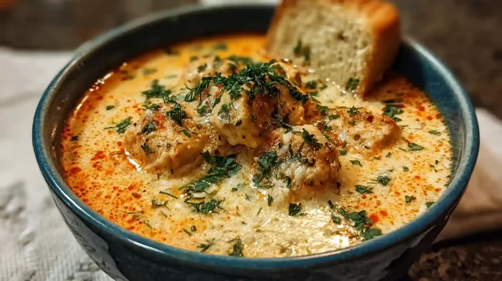 Crock Pot Creamy Chicken Parmesan Soup