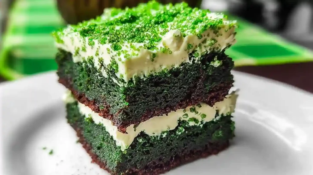 Green Velvet Brownies with Cream Cheese Frosting