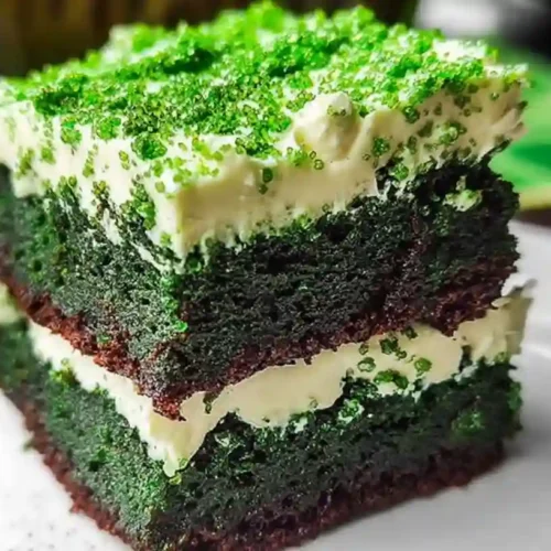 Green Velvet Brownies with Cream Cheese Frosting