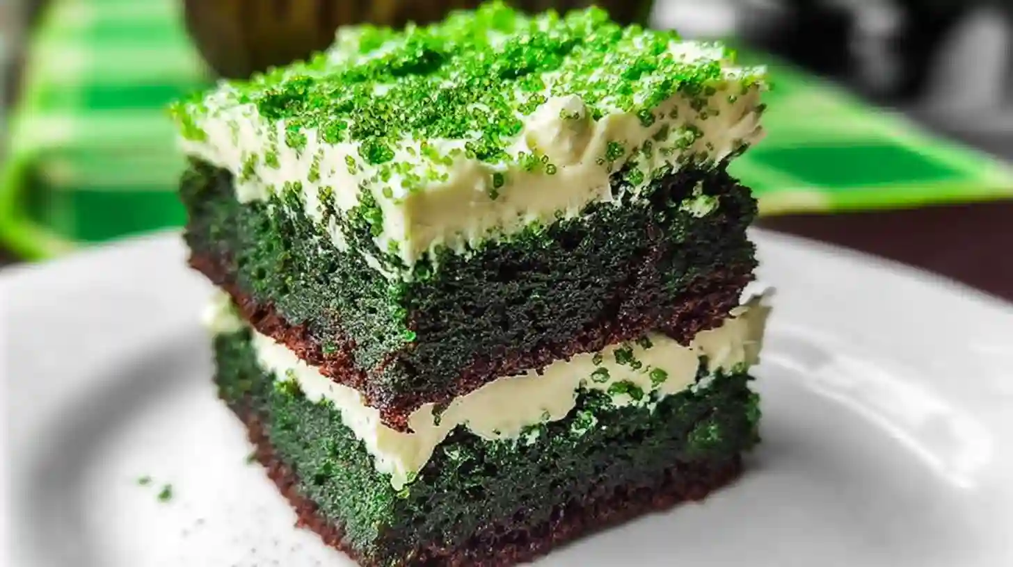 Green Velvet Brownies with Cream Cheese Frosting