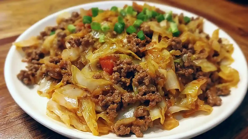 Low-Carb Mongolian Ground Beef and Cabbage Recipe