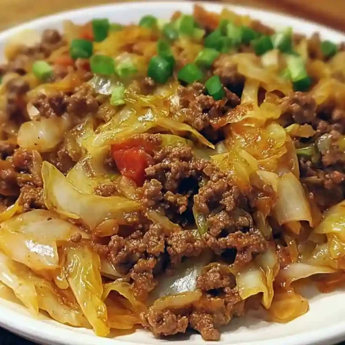 Low-Carb Mongolian Ground Beef and Cabbage Recipe