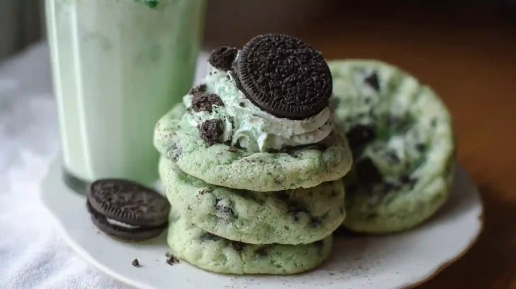Oreo Shamrock Shake Cookies