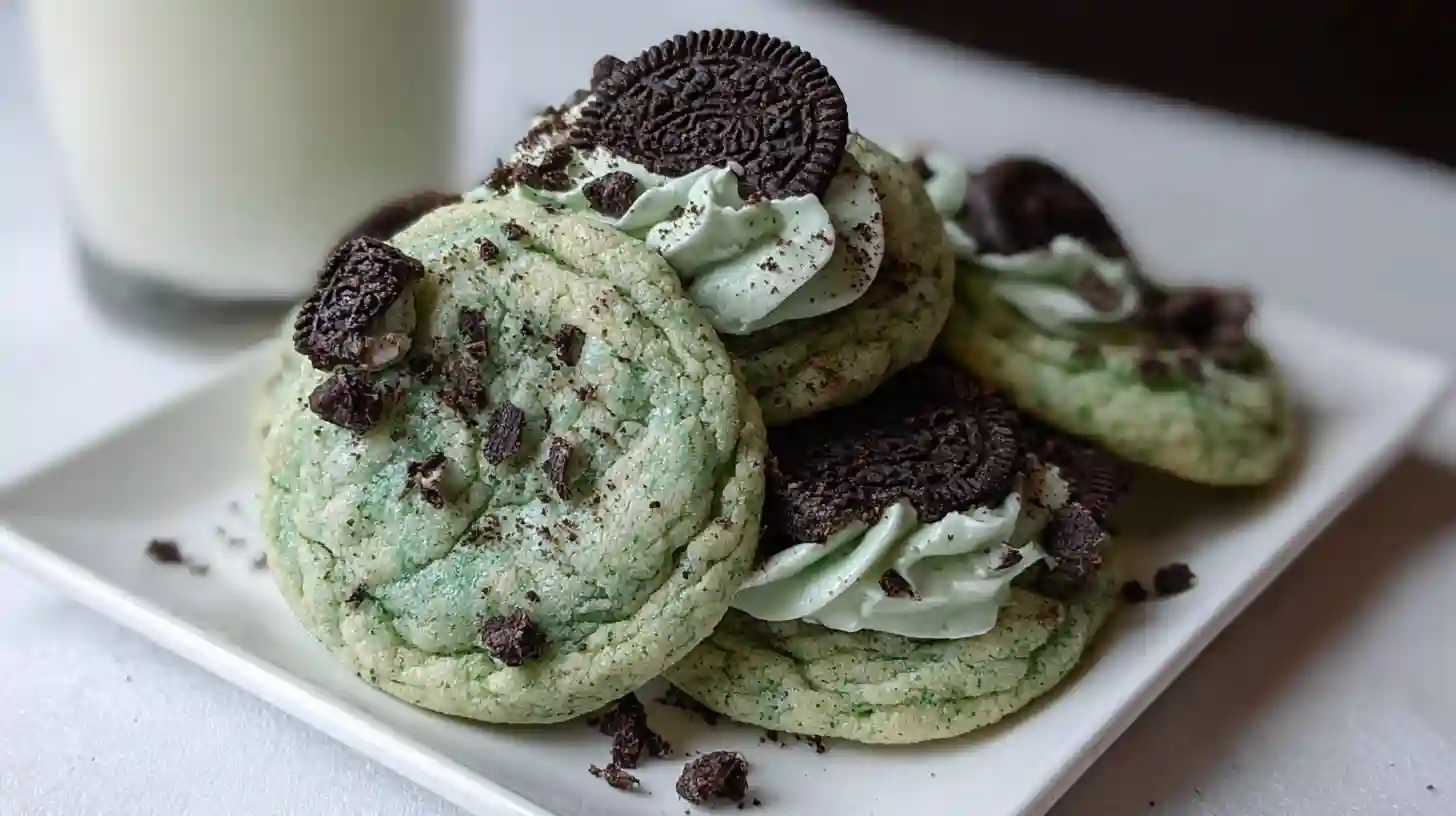 Oreo Shamrock Shake Cookies