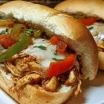 Slow Cooker Chicken Philly Sandwiches