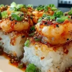 Spicy Shrimp Sushi Stacks