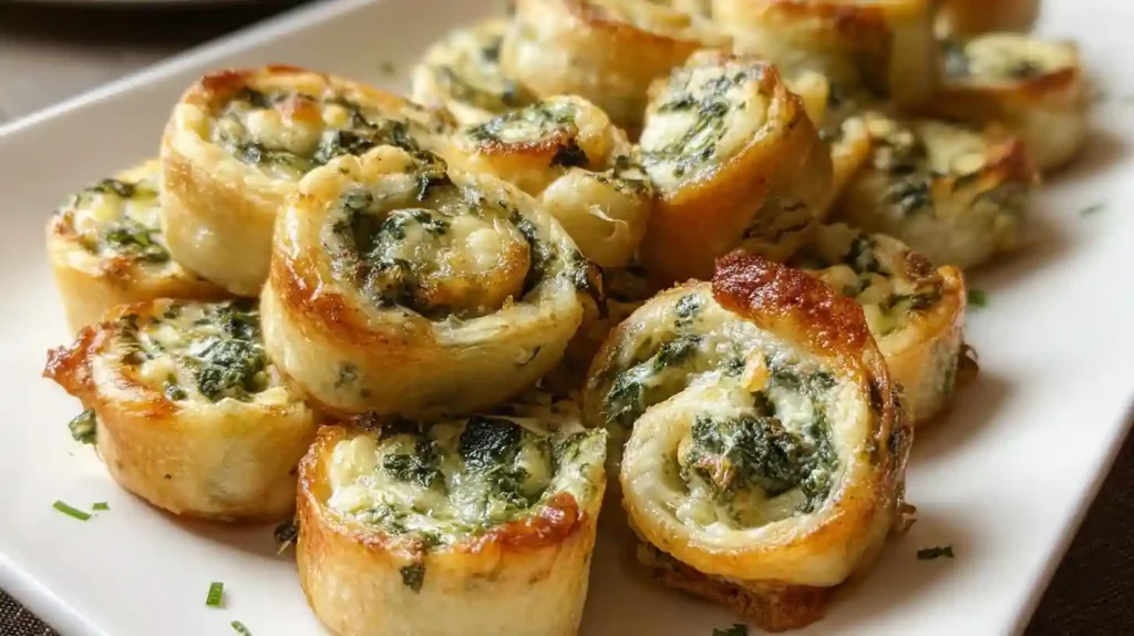 Spinach Dip in Bite-Sized Pinwheels