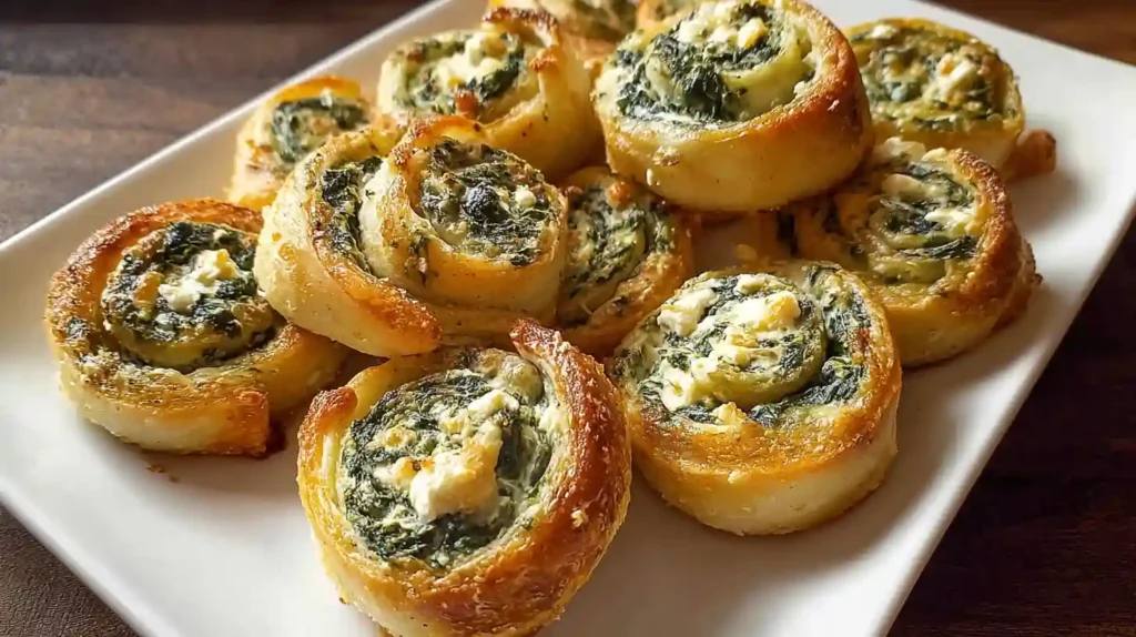 Spinach Dip in Bite-Sized Pinwheels