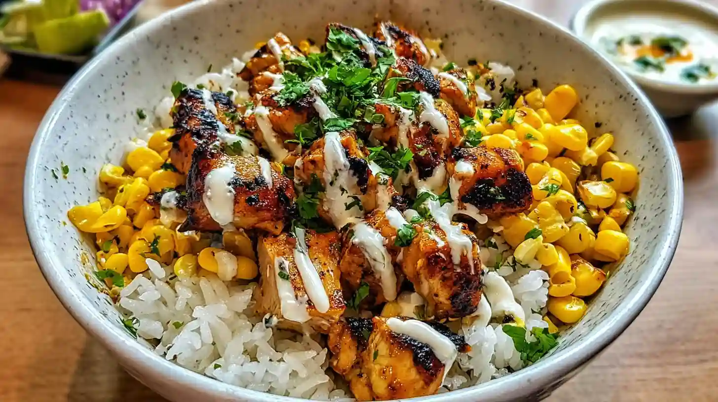 Street Corn Chicken Rice Bowl