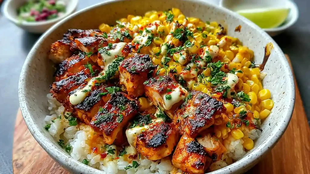 Street Corn Chicken Rice Bowl