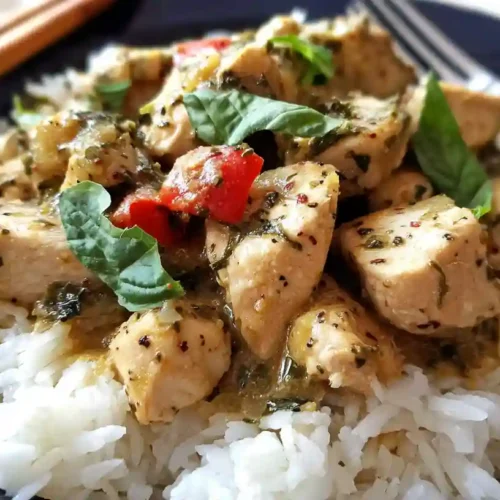 Basil Chicken with Coconut Curry Sauce
