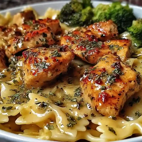 Cowboy Butter Lemon Bowtie Chicken with Broccolii