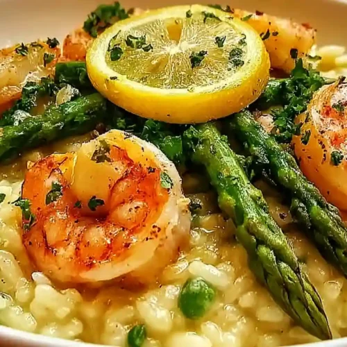 Lemon Butter Shrimp and Asparagus Risotto