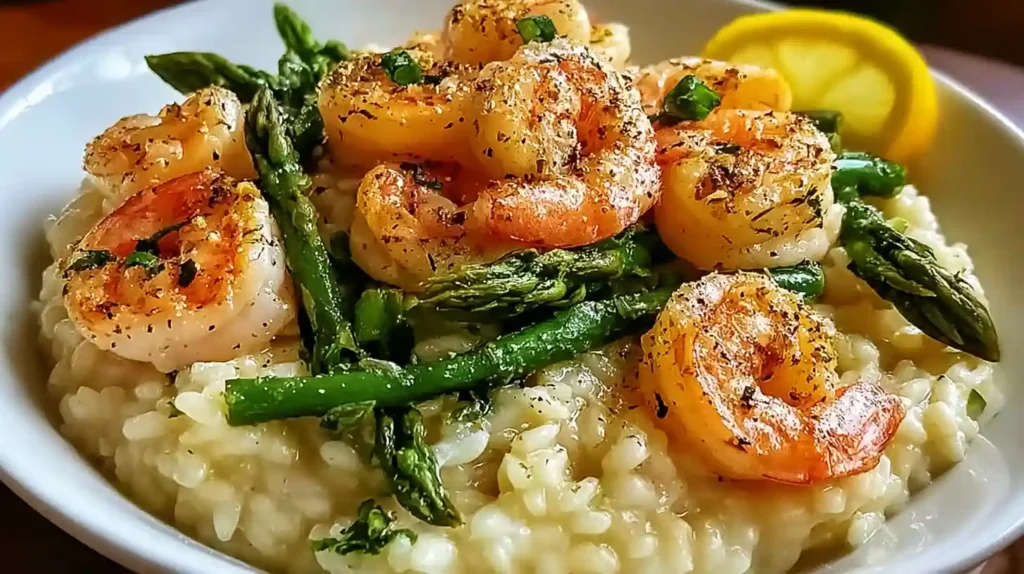 Lemon Butter Shrimp and Asparagus Risotto
