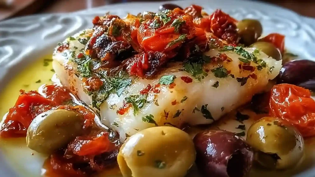 Mediterranean Baked Cod with Olives