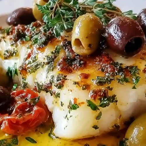 Mediterranean Baked Cod with Olives