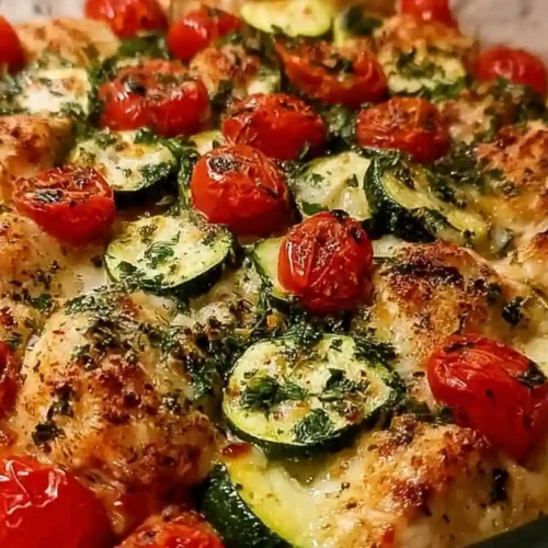 Mediterranean Chicken Zucchini Bake