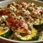 Mediterranean Chicken Zucchini Bake