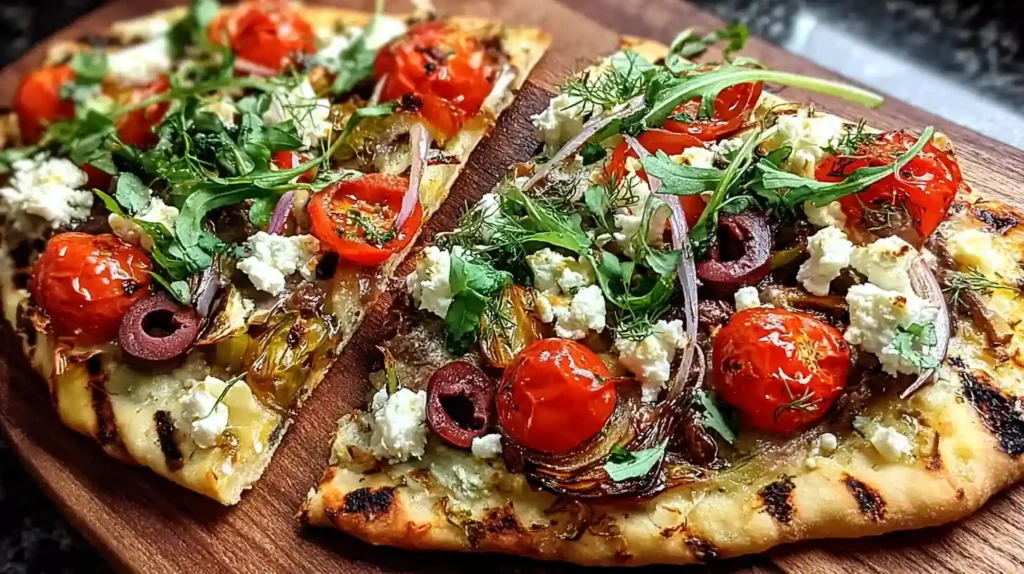 Mediterranean Naan Bread Pizza