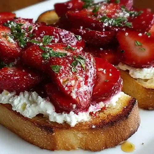 Roasted Strawberry Whipped Ricotta Toast