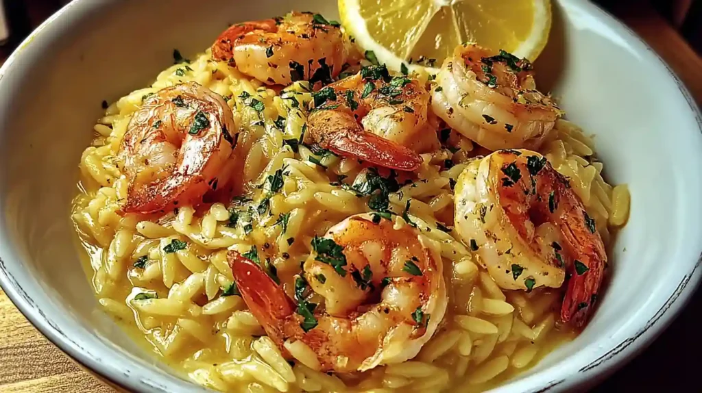 Shrimp Orzo in Lemon Garlic Sauce Recipe