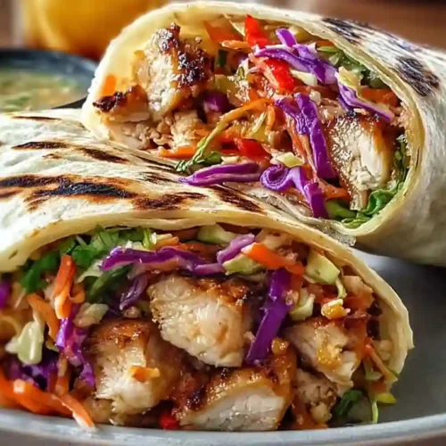 Thai Chicken Wrap with Crunchy Asian Slaw for Summer Bliss
