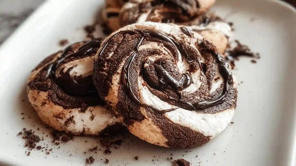 Chocolate Marshmallow Swirl Cookies