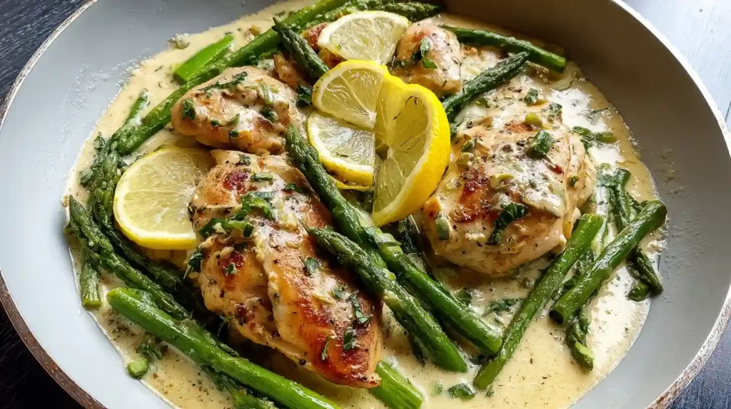 Creamy Lemon Chicken with Asparagus
