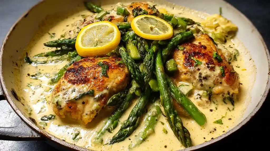 Creamy Lemon Chicken with Asparagus