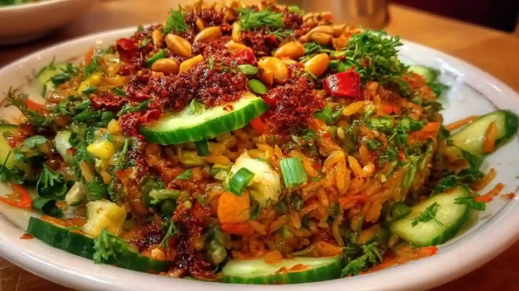 Crispy Rice Salad with Peanut-Chili Dressing