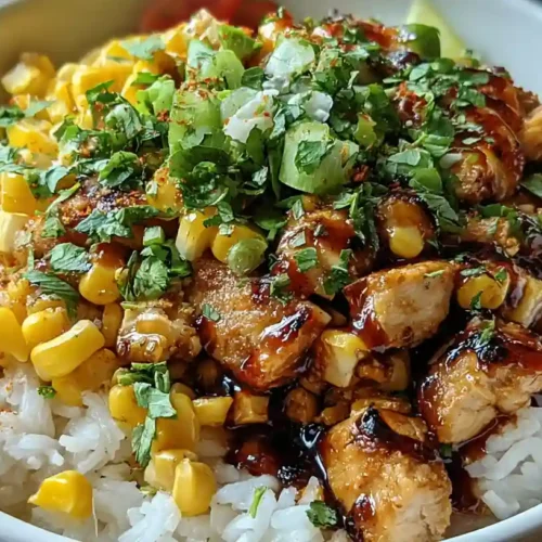 Flavor-packed Street Corn Chicken Rice Bowl