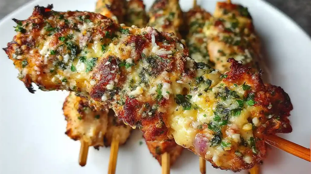 Garlic Parmesan Chicken Skewers