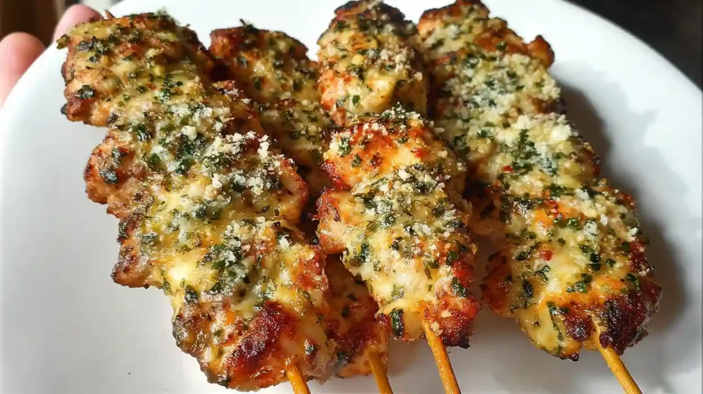 Garlic Parmesan Chicken Skewers