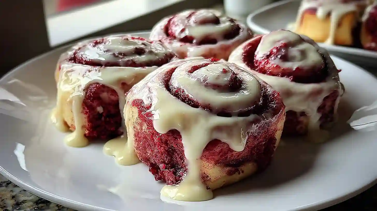 Heavenly Red Velvet Cinnamon Rolls