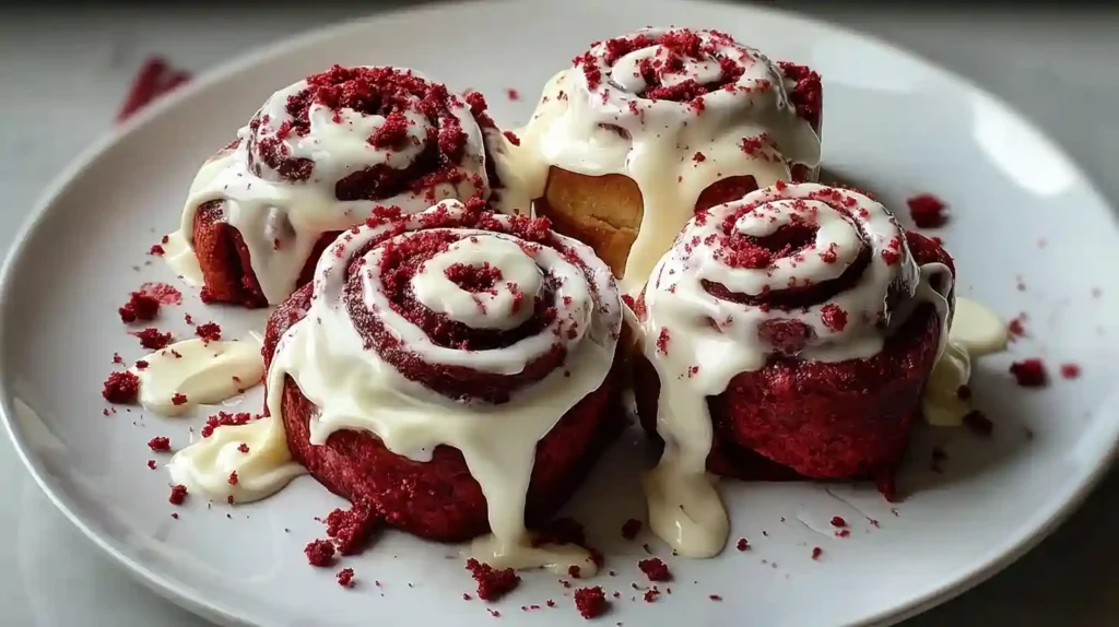 Heavenly Red Velvet Cinnamon Rolls