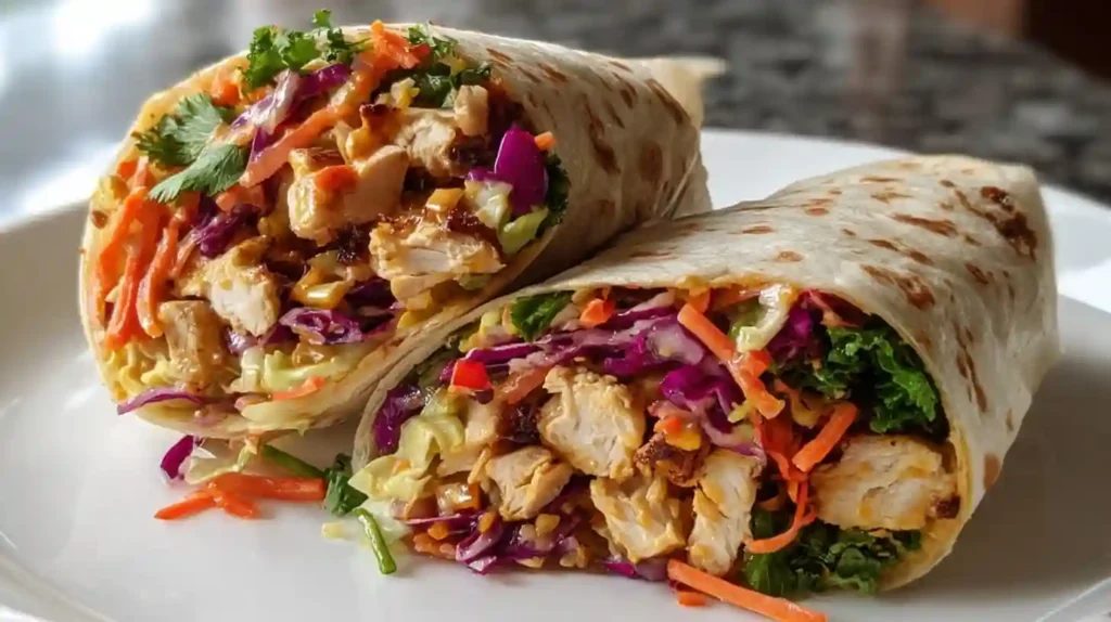 Thai Chicken Wrap with Crunchy Asian Slaw Recipe