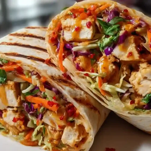 Thai Chicken Wrap with Crunchy Asian Slaw Recipe