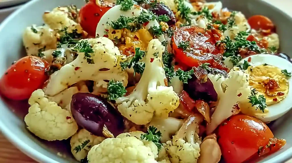 Mediterranean Marinated Cauliflower Salad