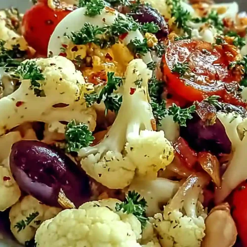 Mediterranean Marinated Cauliflower Salad
