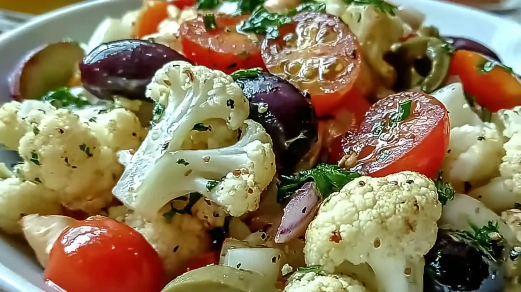 Mediterranean Marinated Cauliflower Salad