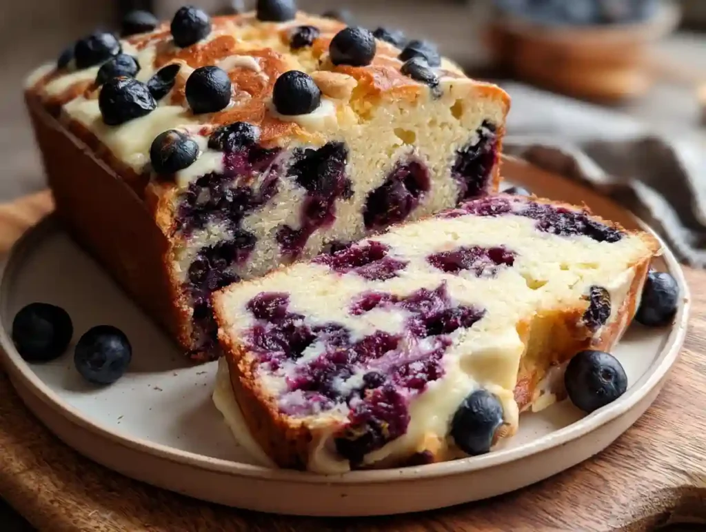 Blueberry Cream Cheese Bread Loaf