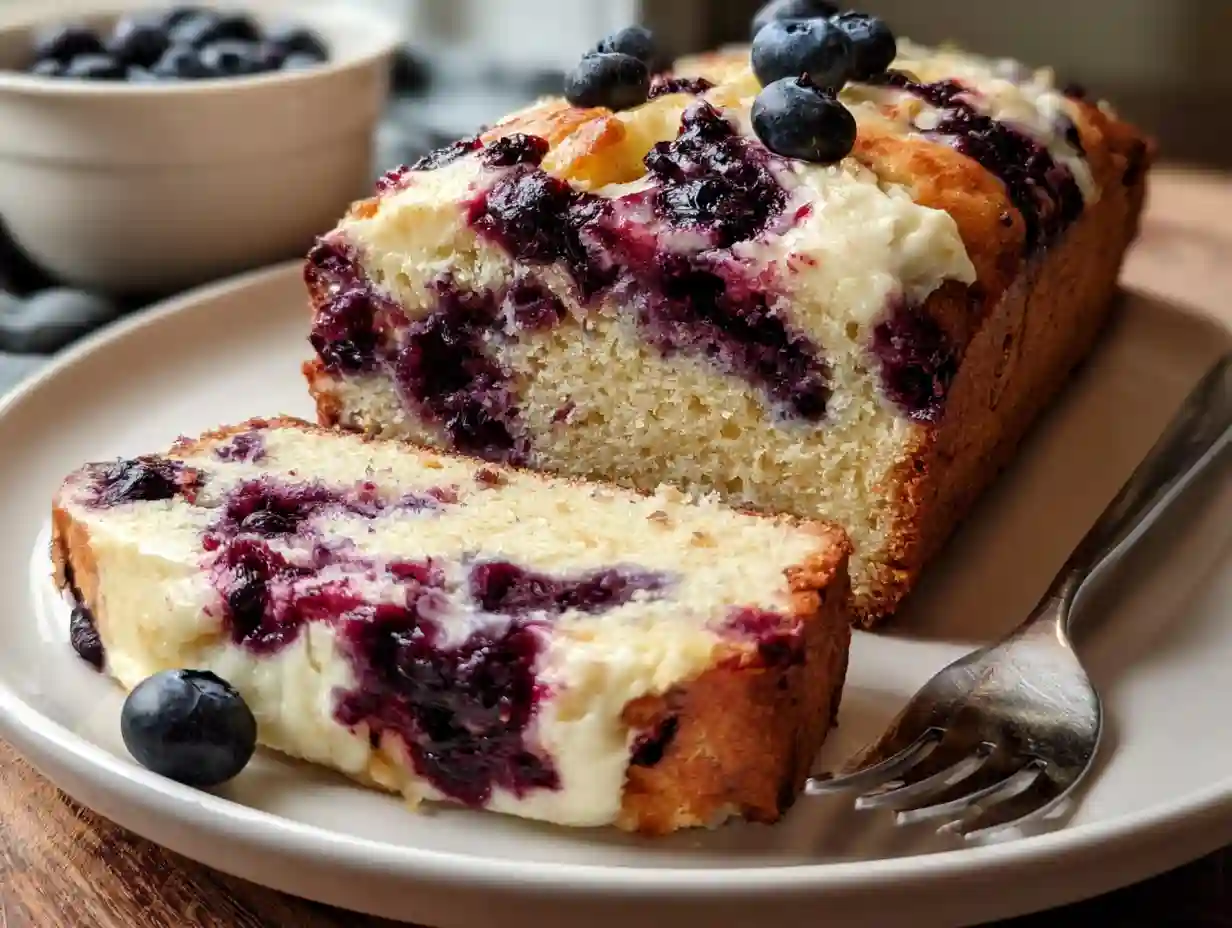 Blueberry Cream Cheese Bread Loaf