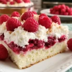 Coconut Raspberry Poke Cake