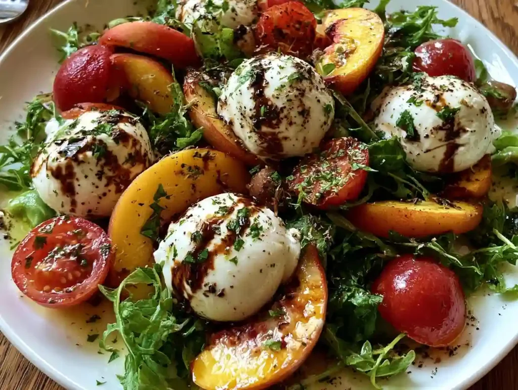 Fresh Peach Burrata Salad