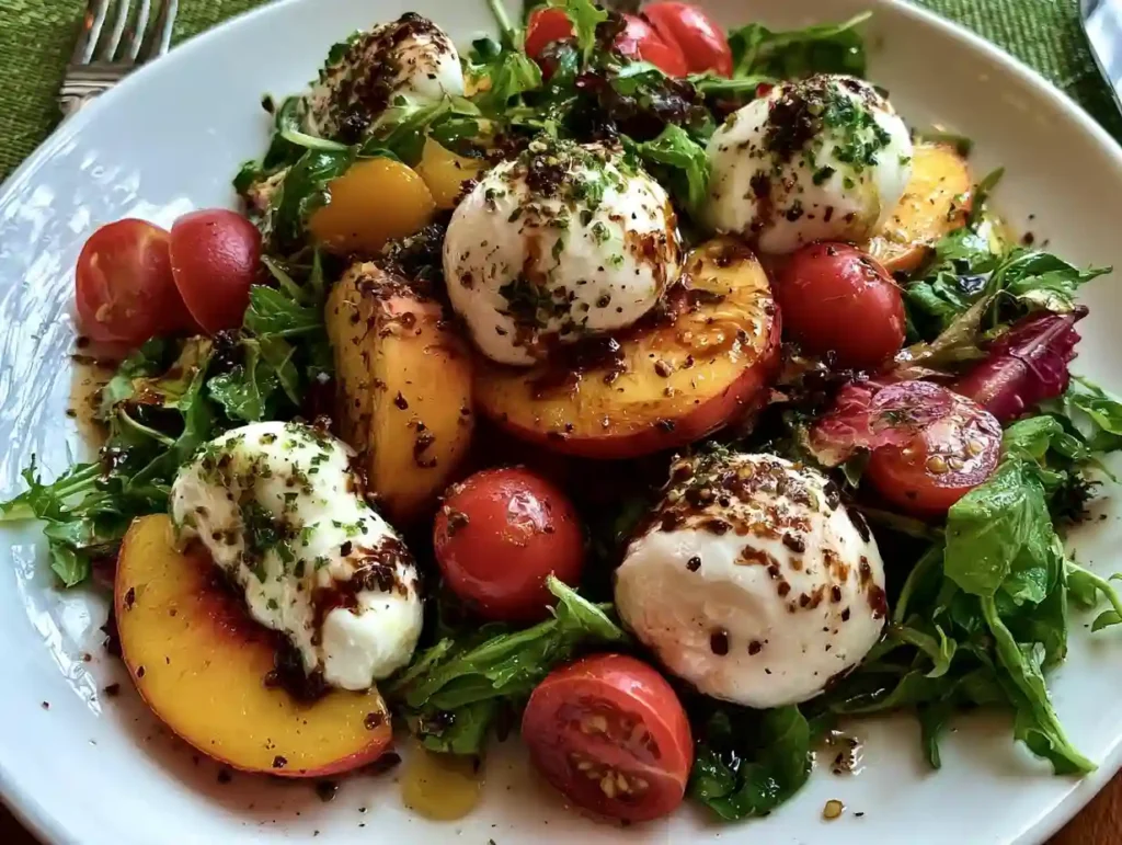 Fresh Peach Burrata Salad