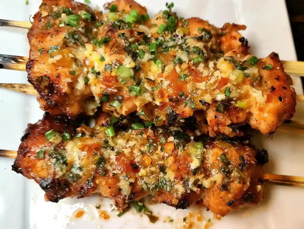 Garlic Parmesan Chicken Skewers
