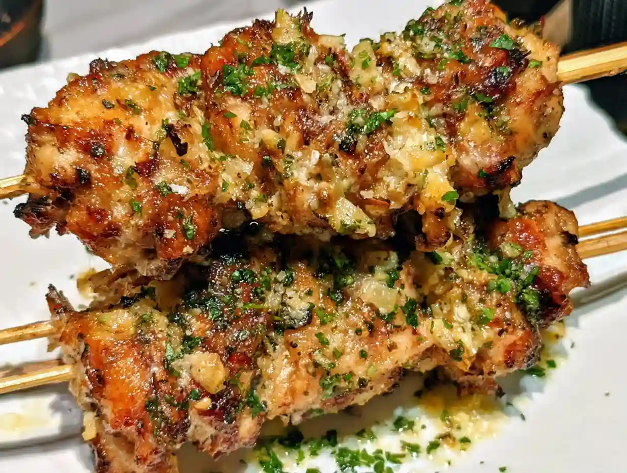 Garlic Parmesan Chicken Skewers